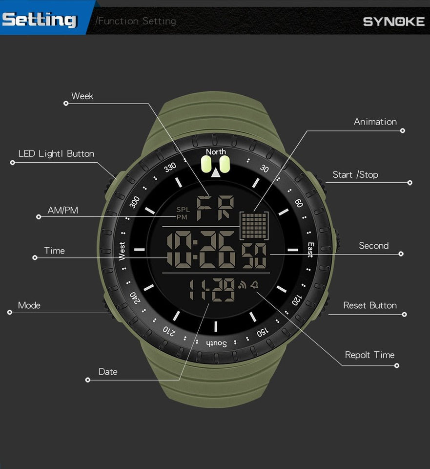 50M Waterproof Smart Watch - Military Overstock
