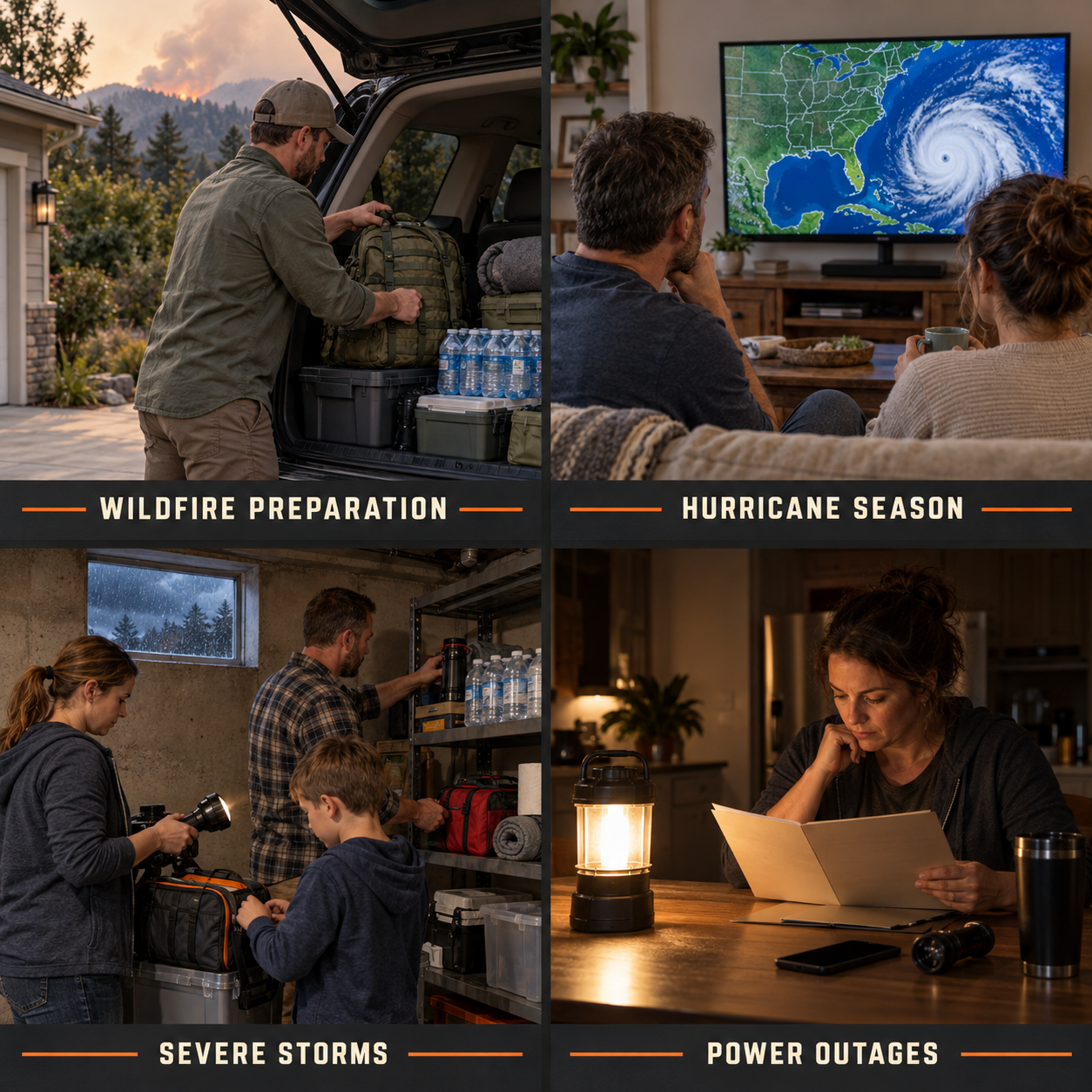 Illustrative emergency readiness scenes