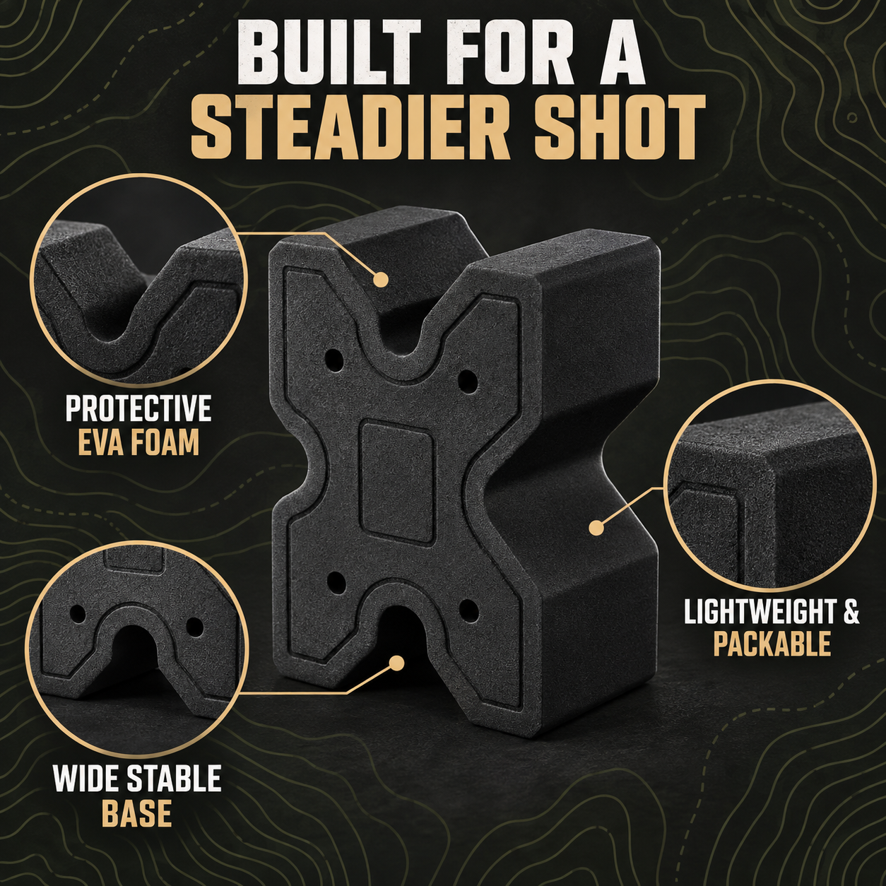TacSight™ X-Block Tactical Bipod Shooting Rest - Lightweight Firearm Stabilizer
