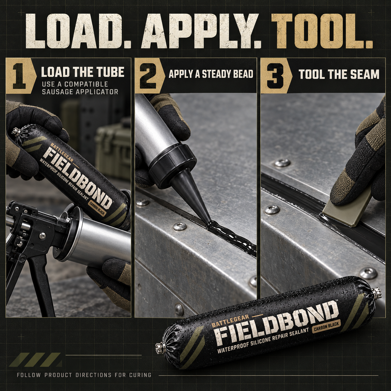 BattleGear™ FieldBond Waterproof Silicone Repair Sealant - All-Weather Field Repair Tube