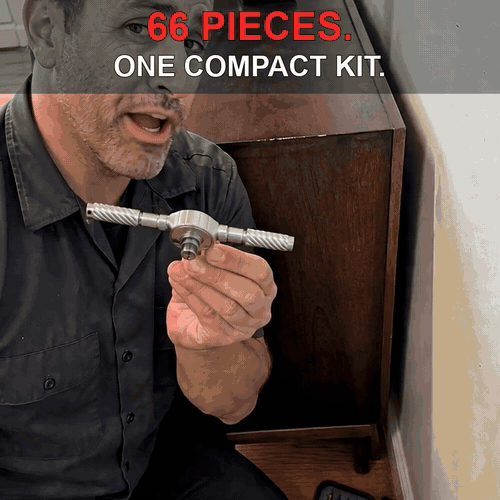 BattleGear™ 66-in-1 Tactical Ratchet Screwdriver Set - Field Repair Kit with Magnetic T-Handle