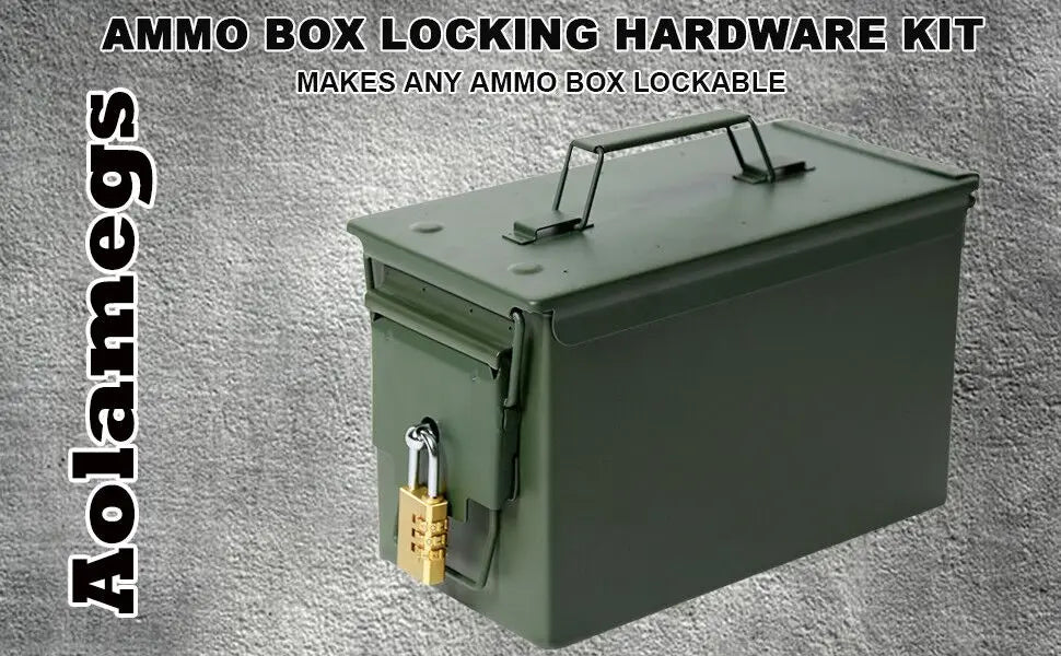 BattleGear™ – 50 Cal Ammo Box Can Steel Gun Lock Hardware Kit