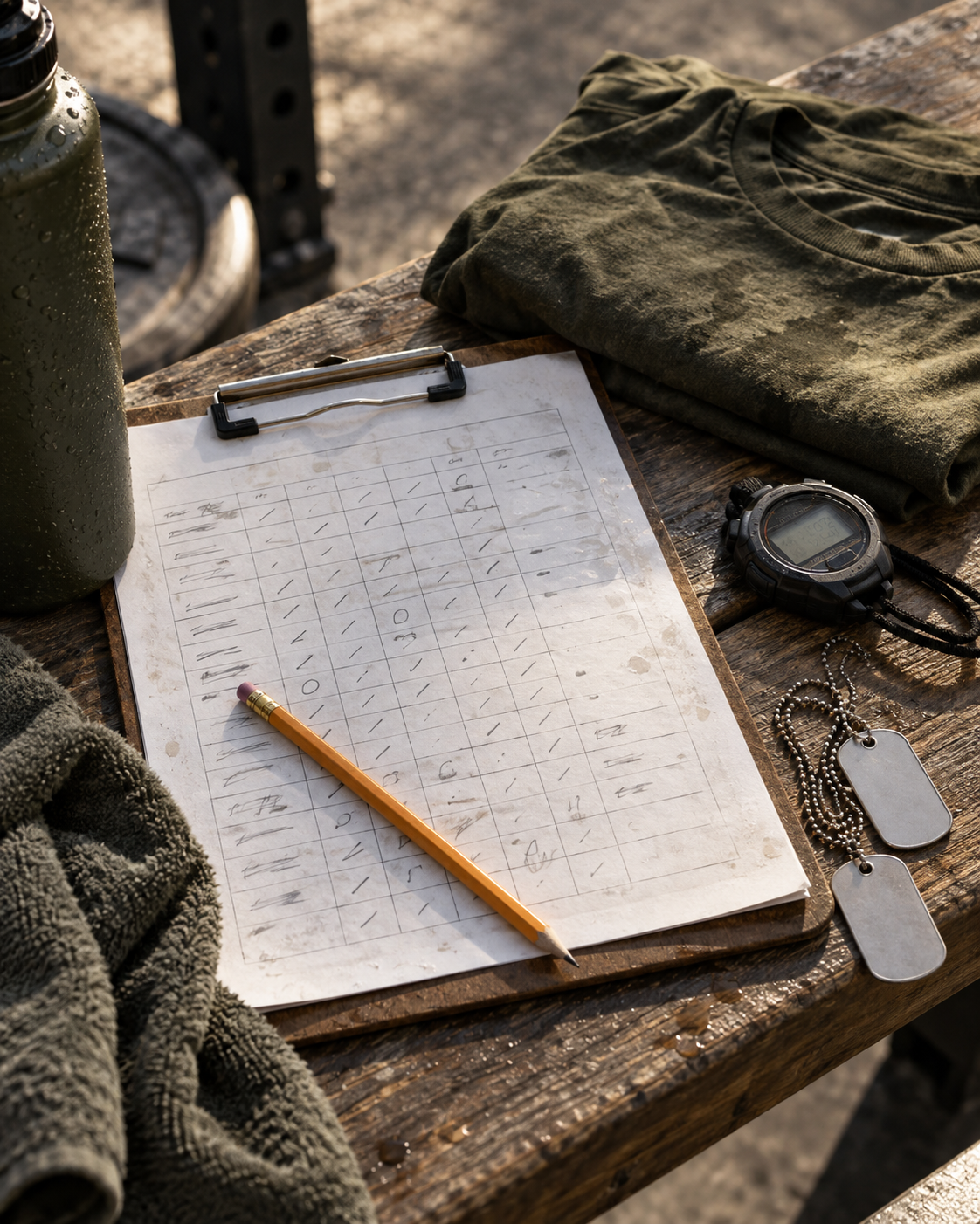 Training tracker still life