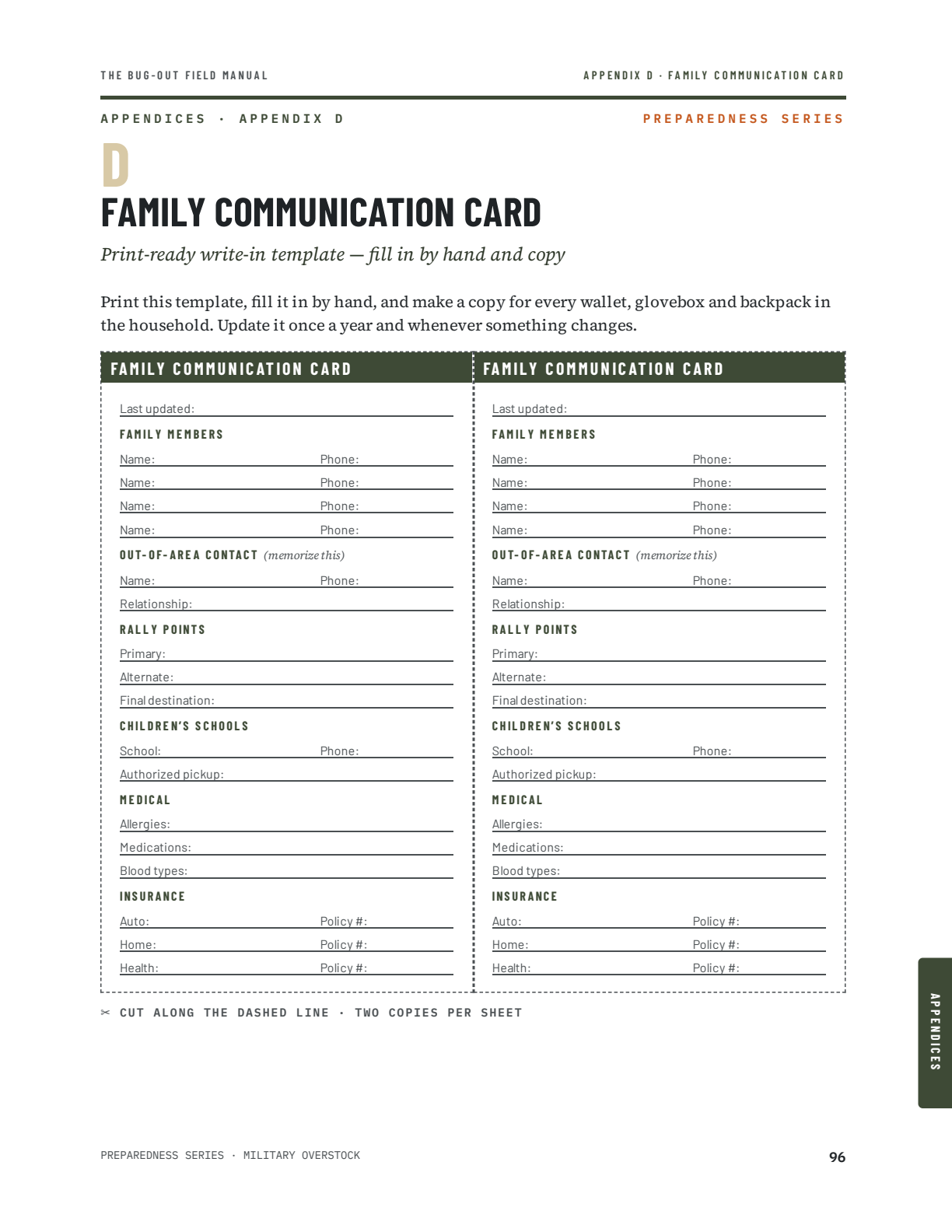 The Bug-Out Field Manual — Emergency Preparedness Plan