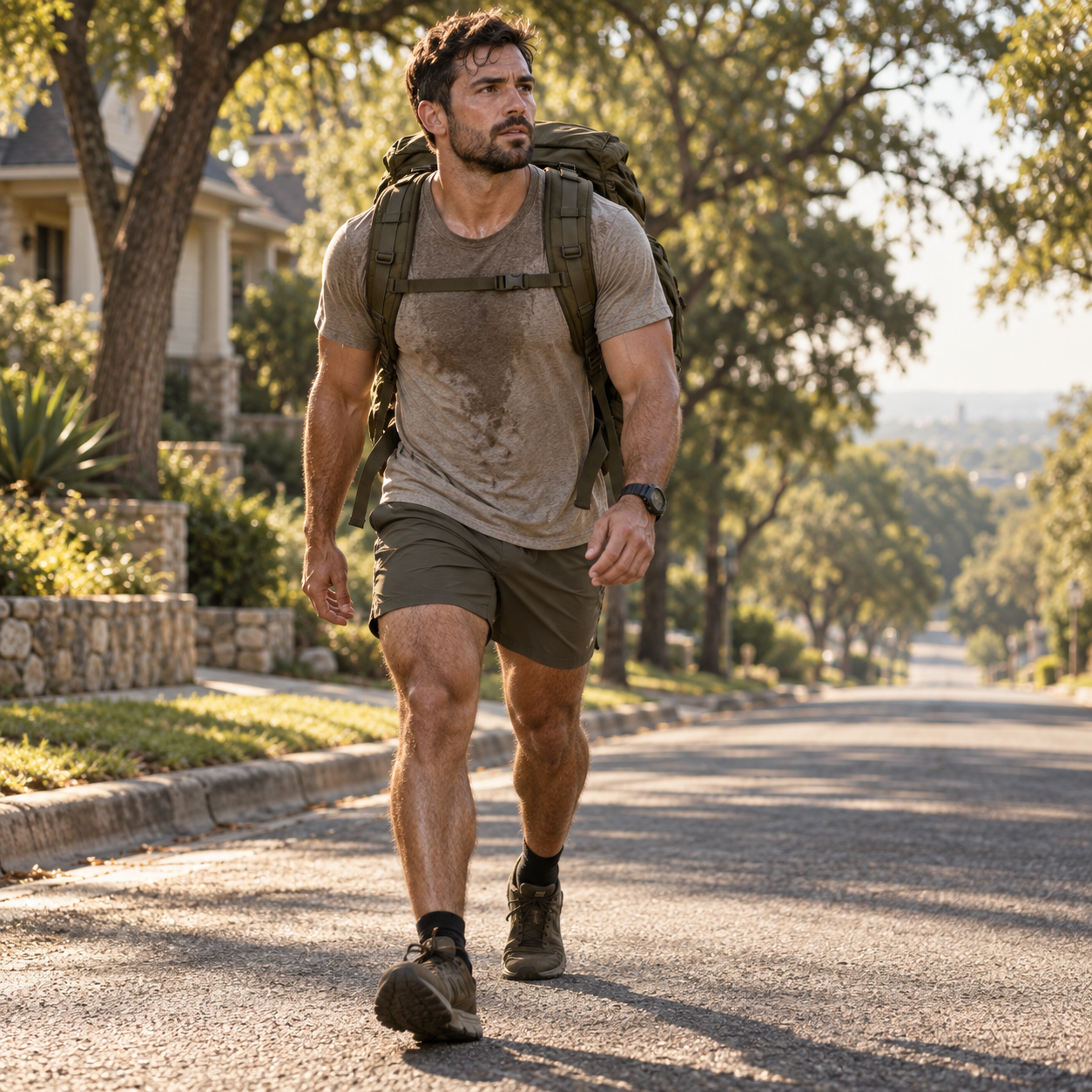 Rucking in a neighborhood