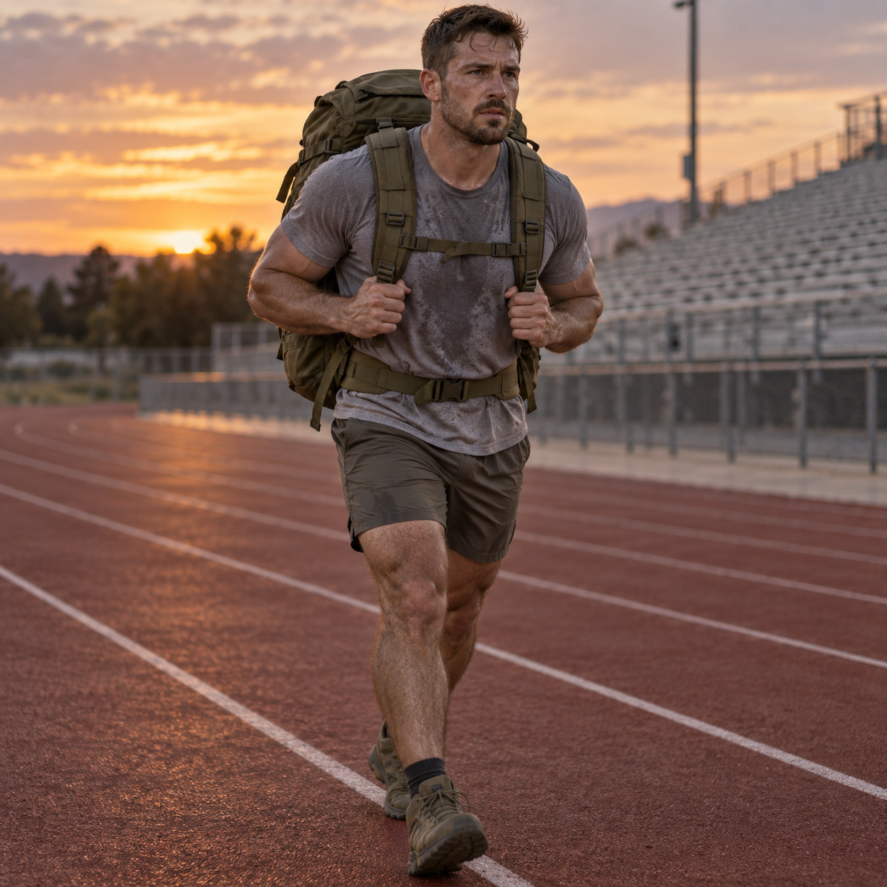 Rucking on a running track