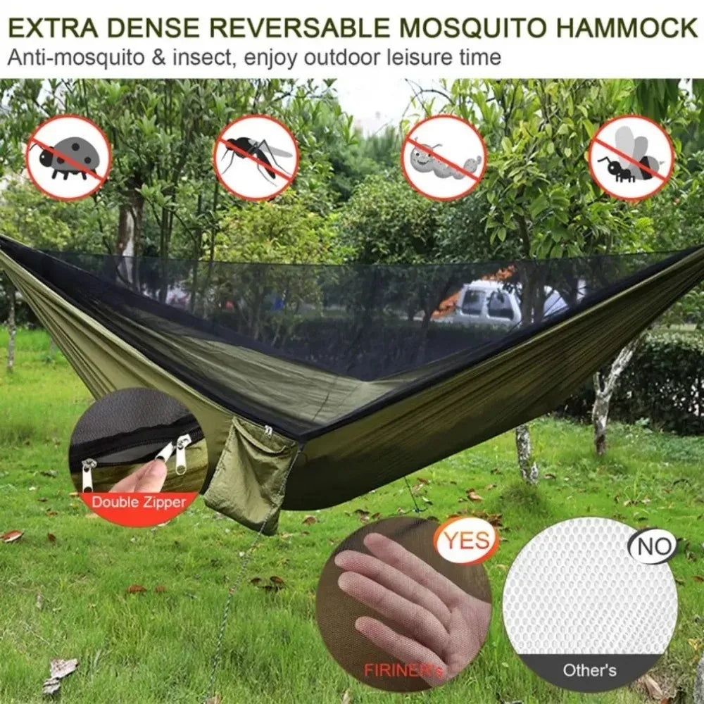 Mosquito Net Camping Hammock – Parachute Nylon Hammock with Insect Protection