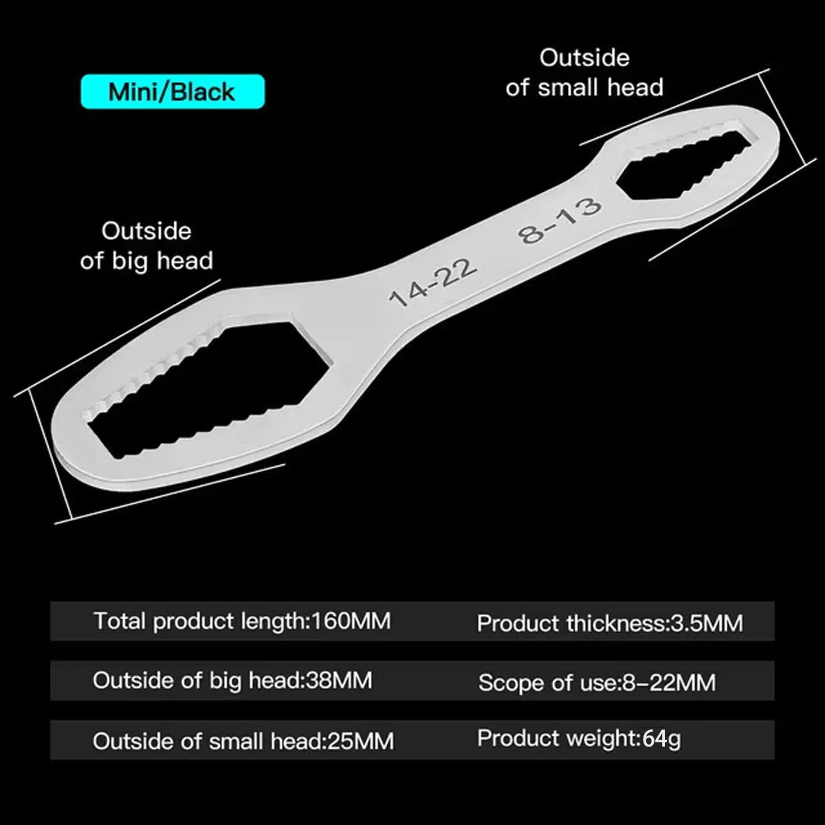 BattleGear™ Universal Double-Headed Self-Tightening Wrench Set - Tactical Adjustable Wrench