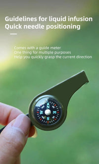Thumbnail for FieldLux™ 3-in-1 Emergency Survival Whistle — Compass, Thermometer & Loud Safety Signal