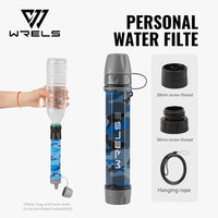 Thumbnail for AquaTrek™ Carbon Fiber Water Filter Straw - Portable Survival Purifier Set