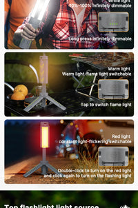 Thumbnail for FieldLux™ Telescopic Camp Lantern - 8000mAh Power Bank & Tripod Light