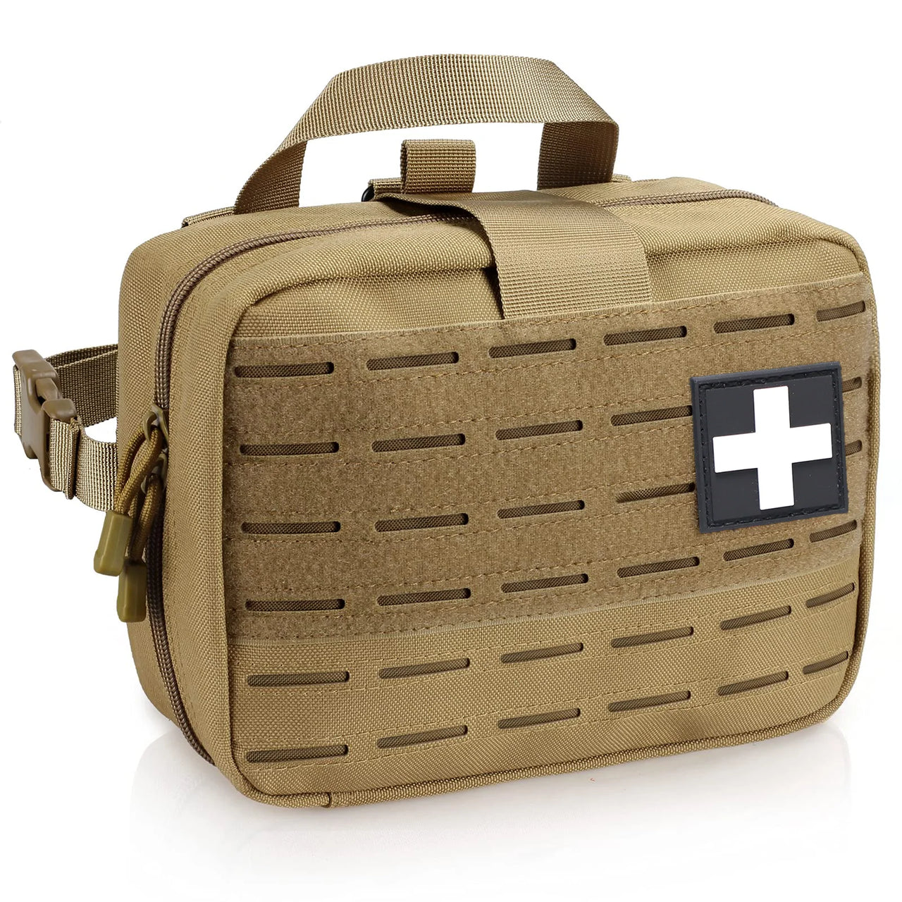 Tactical Molle Medical Pouch - Upgraded Size, Large Capacity IFAK Pouch with Detachable Quick Release and Headrest Mount
