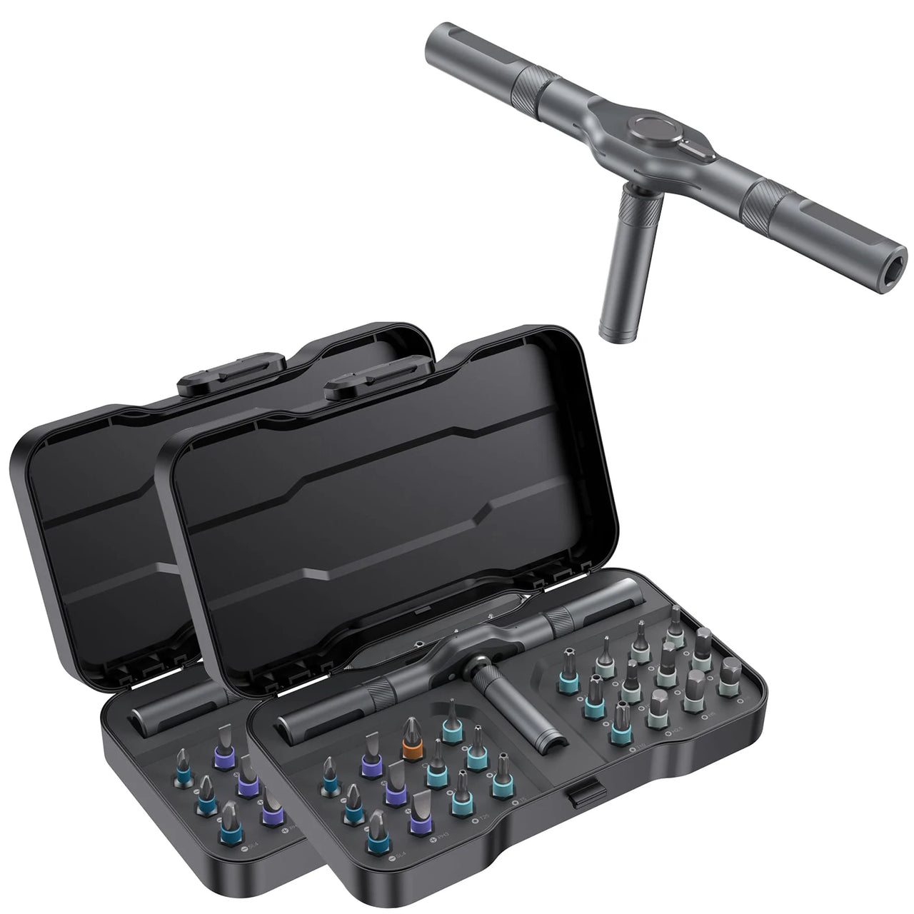BattleGear™ 66-in-1 Tactical Ratchet Screwdriver Set - Field Repair Kit with Magnetic T-Handle