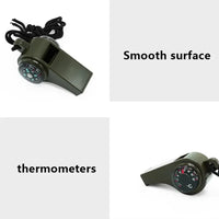 Thumbnail for FieldLux™ 3-in-1 Emergency Survival Whistle — Compass, Thermometer & Loud Safety Signal
