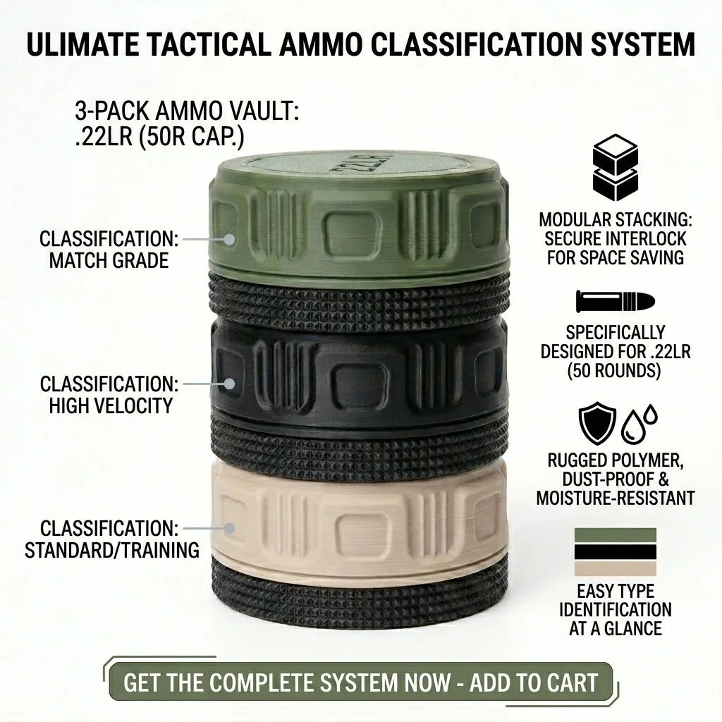 BattleGear™ Mini .22LR Ammunition Storage Box – Compact Secure Screw-Lid Case
