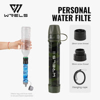 Thumbnail for AquaTrek™ Carbon Fiber Water Filter Straw - Portable Survival Purifier Set