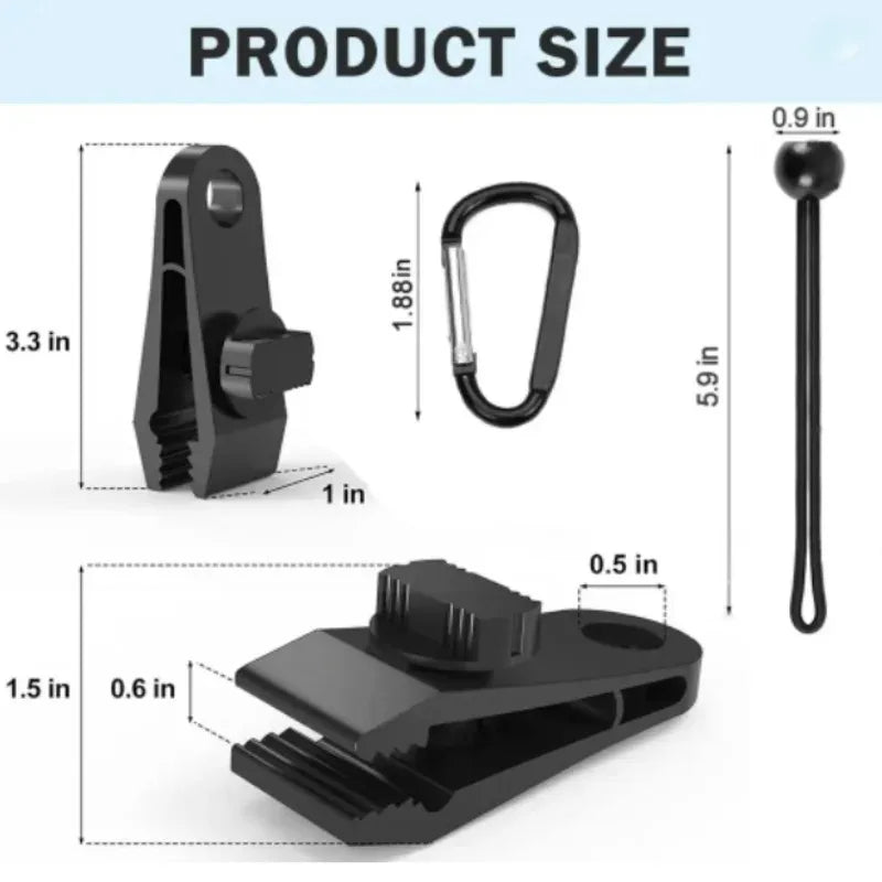 BattleGear™ - Heavy-Duty Tarp Clips - Locking Jaw Tent & Canopy Clamps