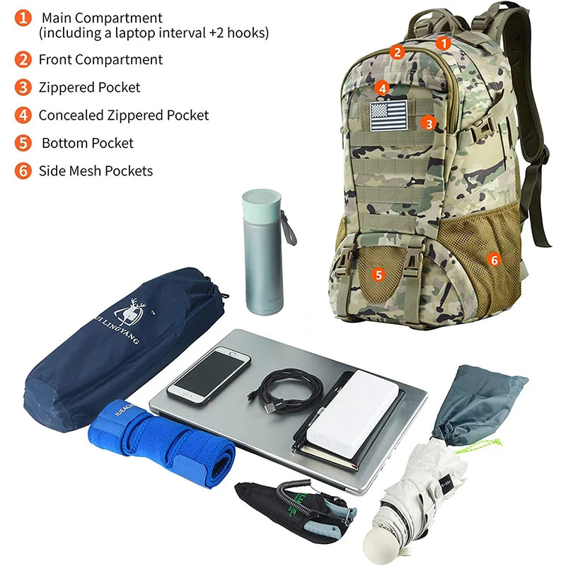 Recon35™ Tactical Backpack – Rugged 3-Day Assault Pack with MOLLE & Utility Storage (35L)