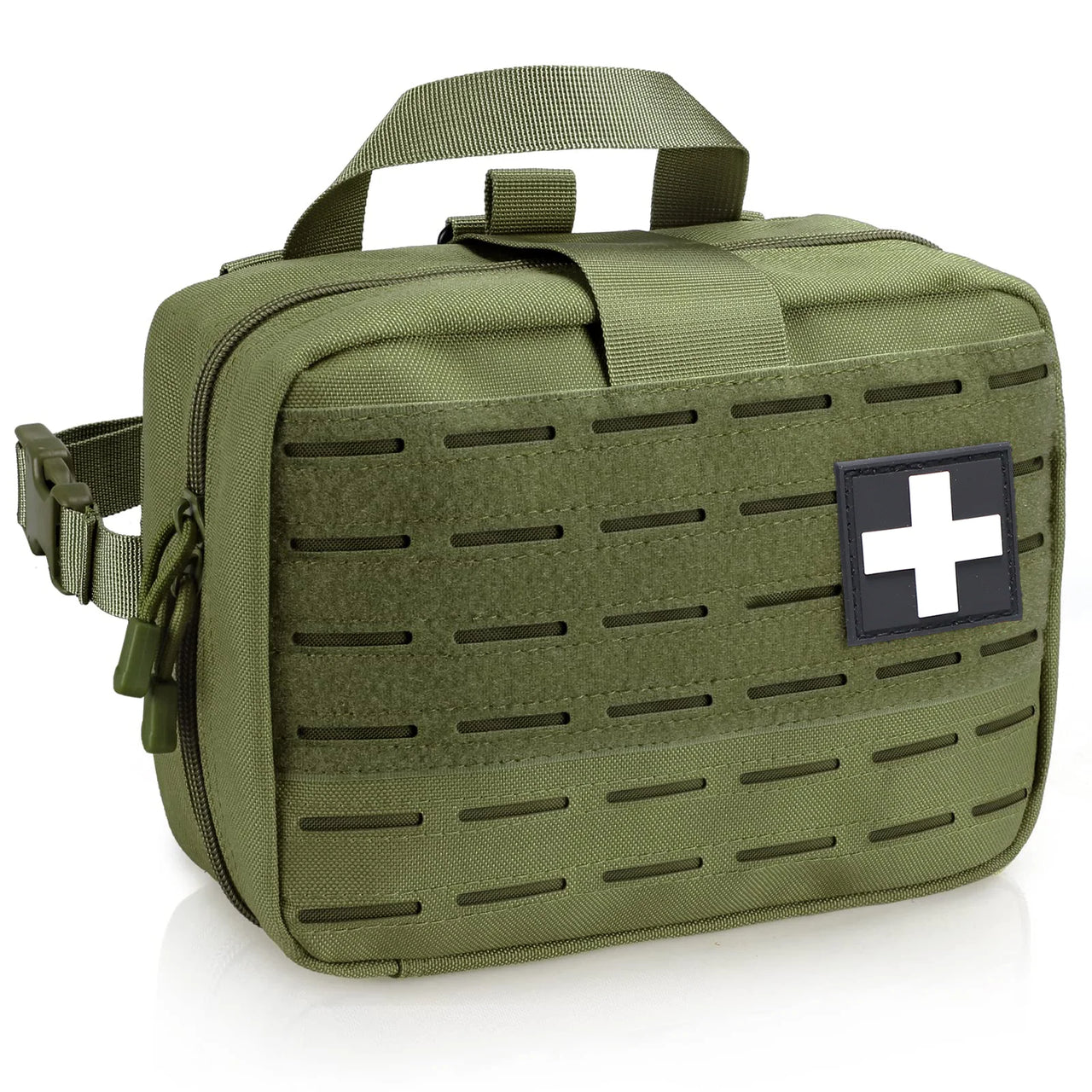 Tactical Molle Medical Pouch - Upgraded Size, Large Capacity IFAK Pouch with Detachable Quick Release and Headrest Mount
