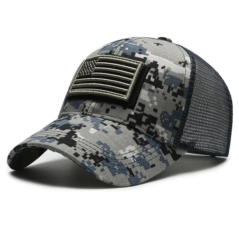 American Flag Adjustable Camouflage Hat
