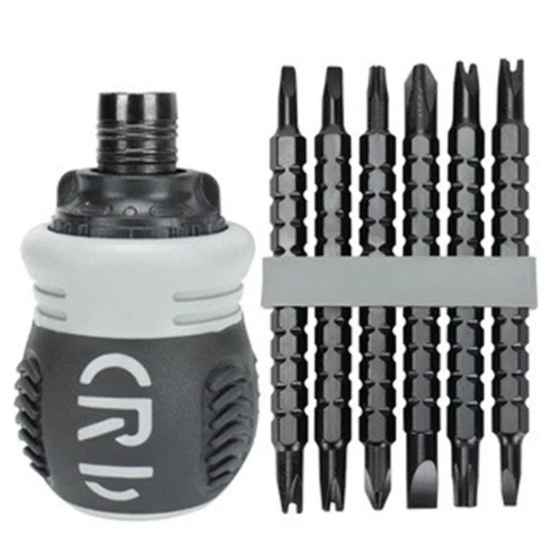 BattleGear™ 12-in-1 Stubby Ratchet Screwdriver Set - Compact Field Repair Tool