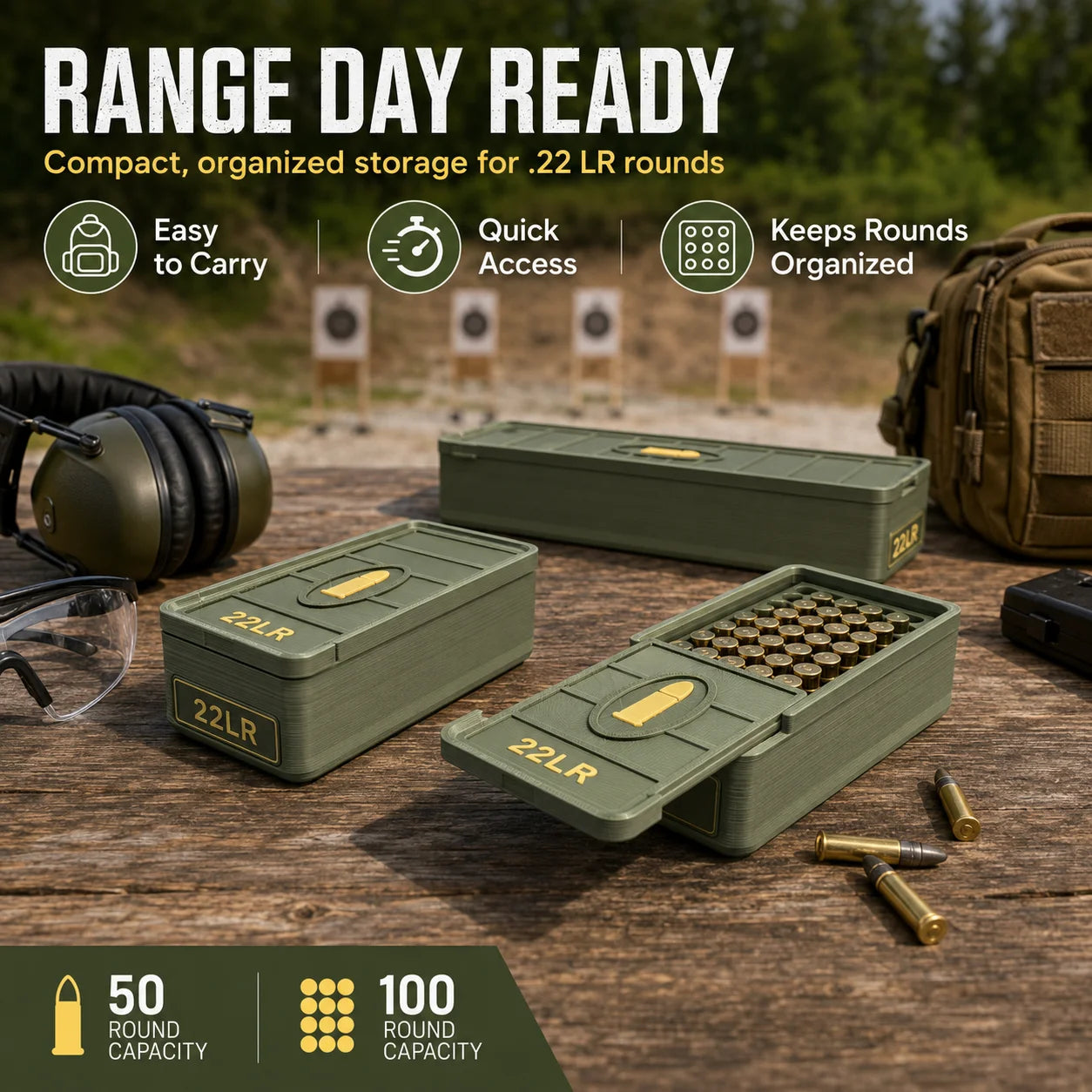 BattleGear™ Pull-Out Ammo Storage Box - .22 LR variant