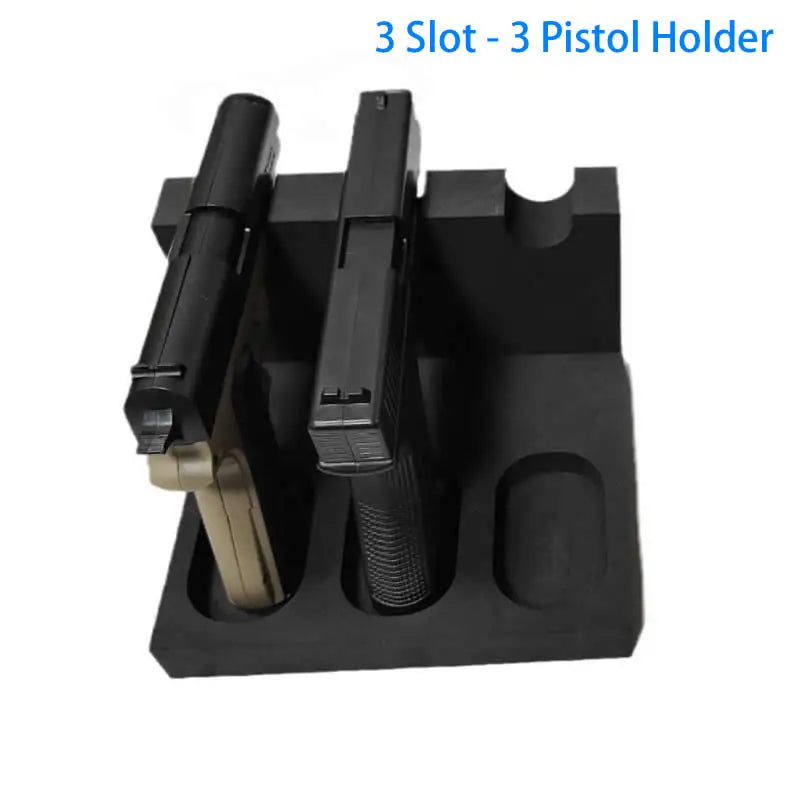 BattleGear™ 4-Slot Pistol Holder Rack - EVA Foam Gun Safe Organizer
