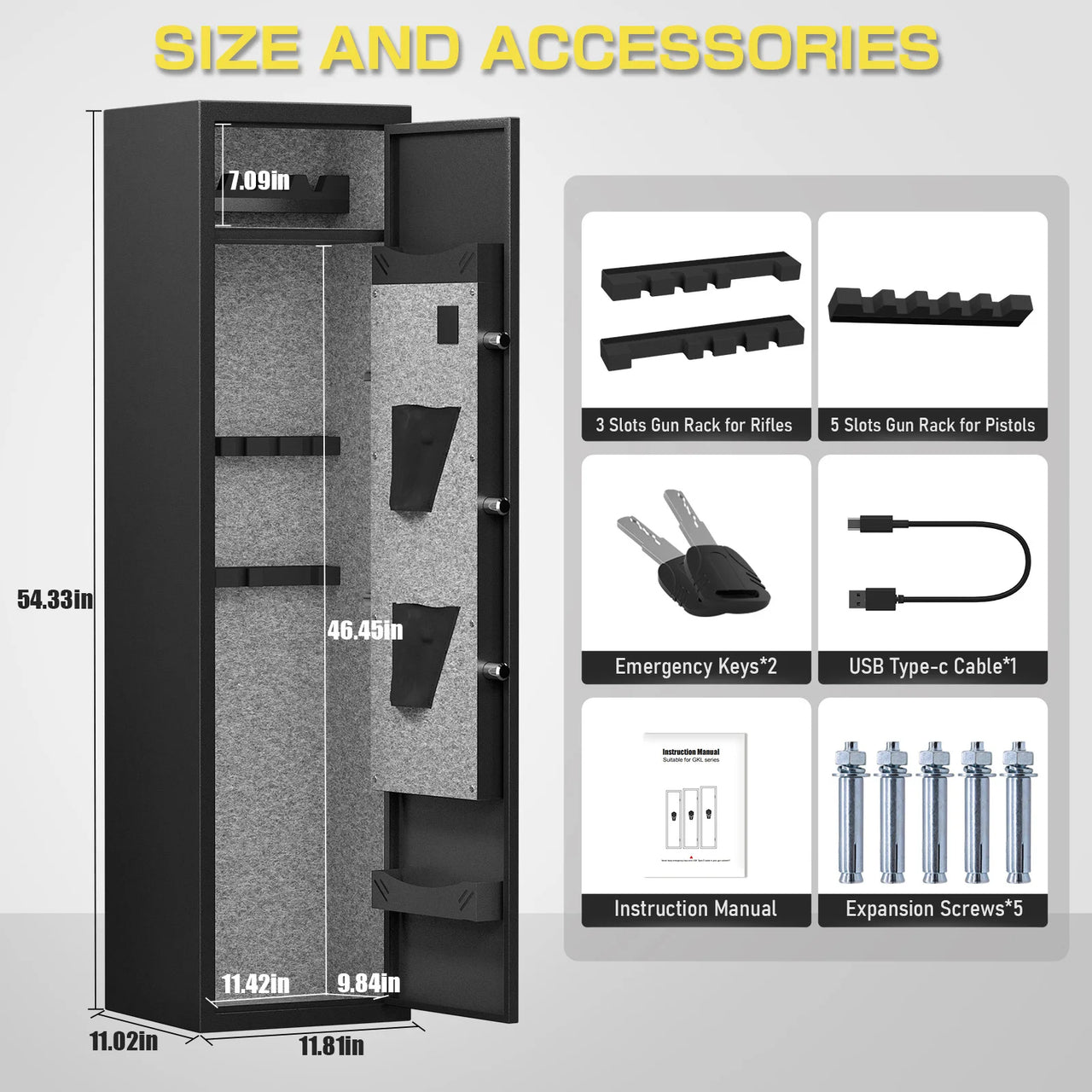 digital keypad rifle safe with reinforced steel