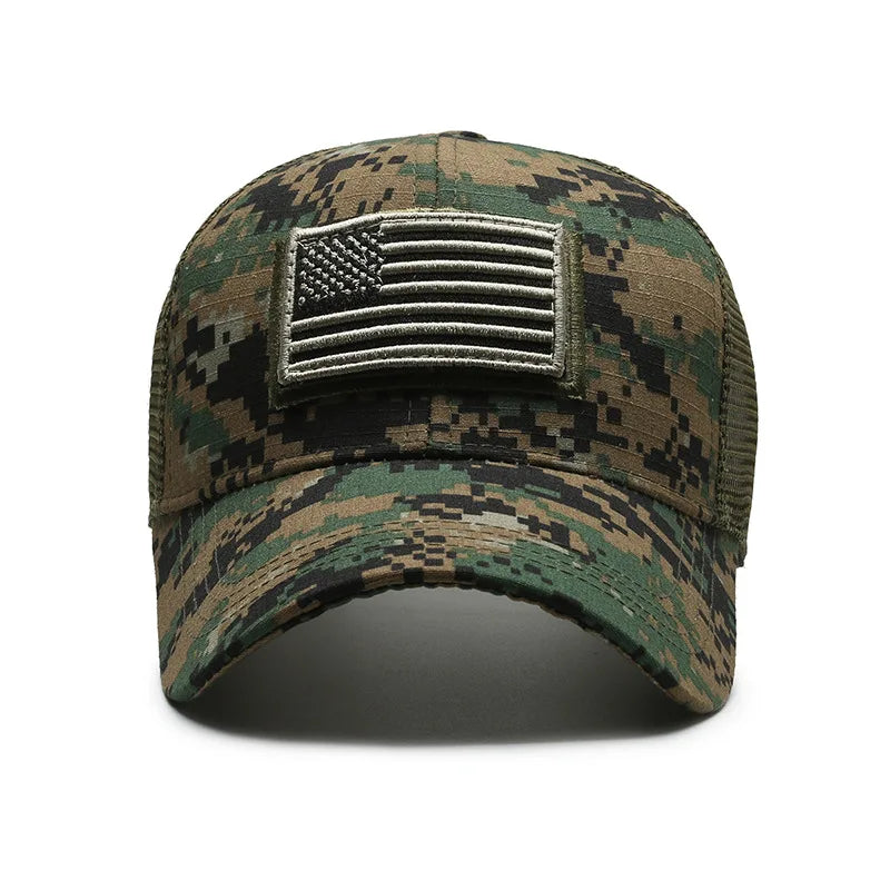 American Flag Adjustable Camouflage Hat