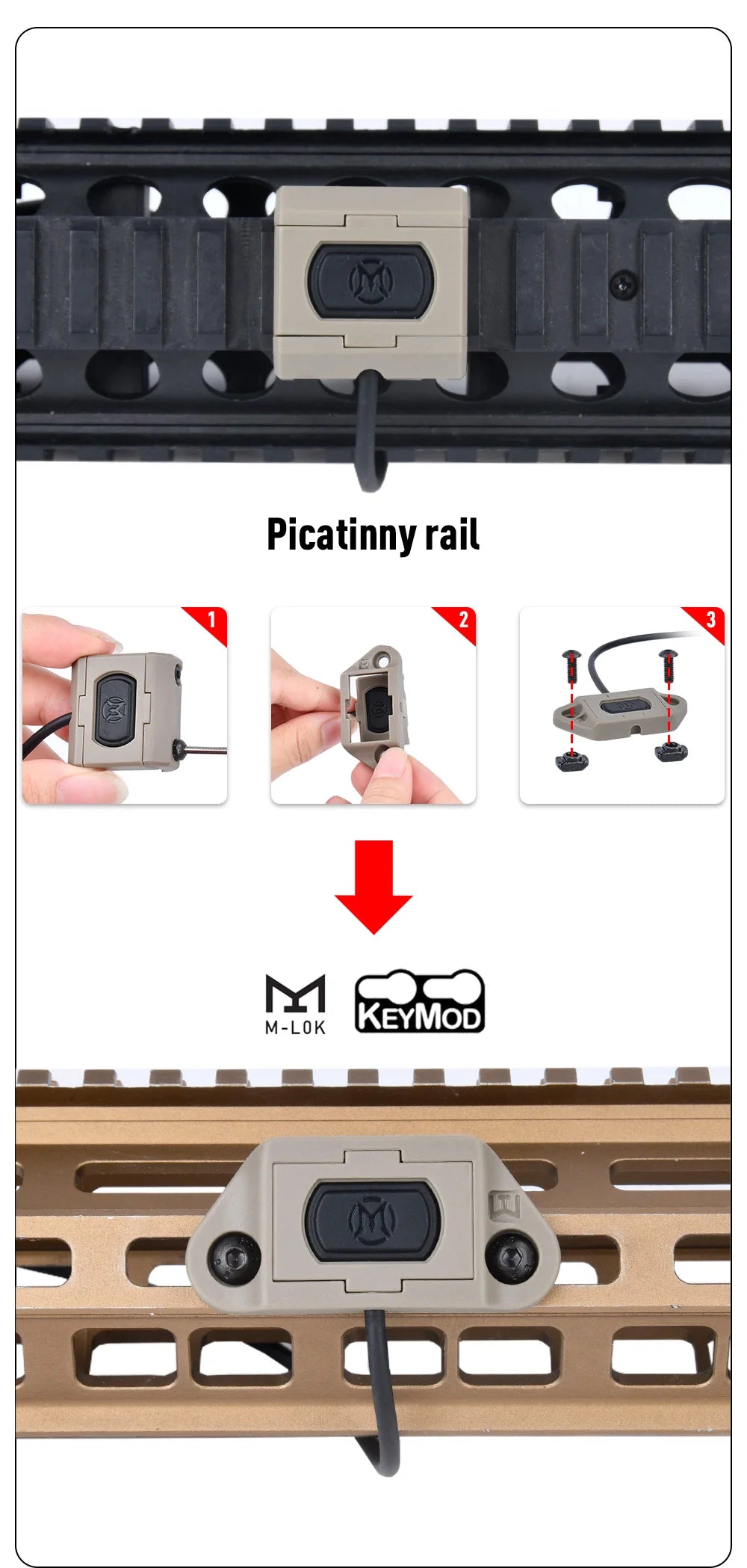 TacGear™ – Tactical Pressure Remote Switch – Dual Function Tail Mod for Weapon Lights & Lasers