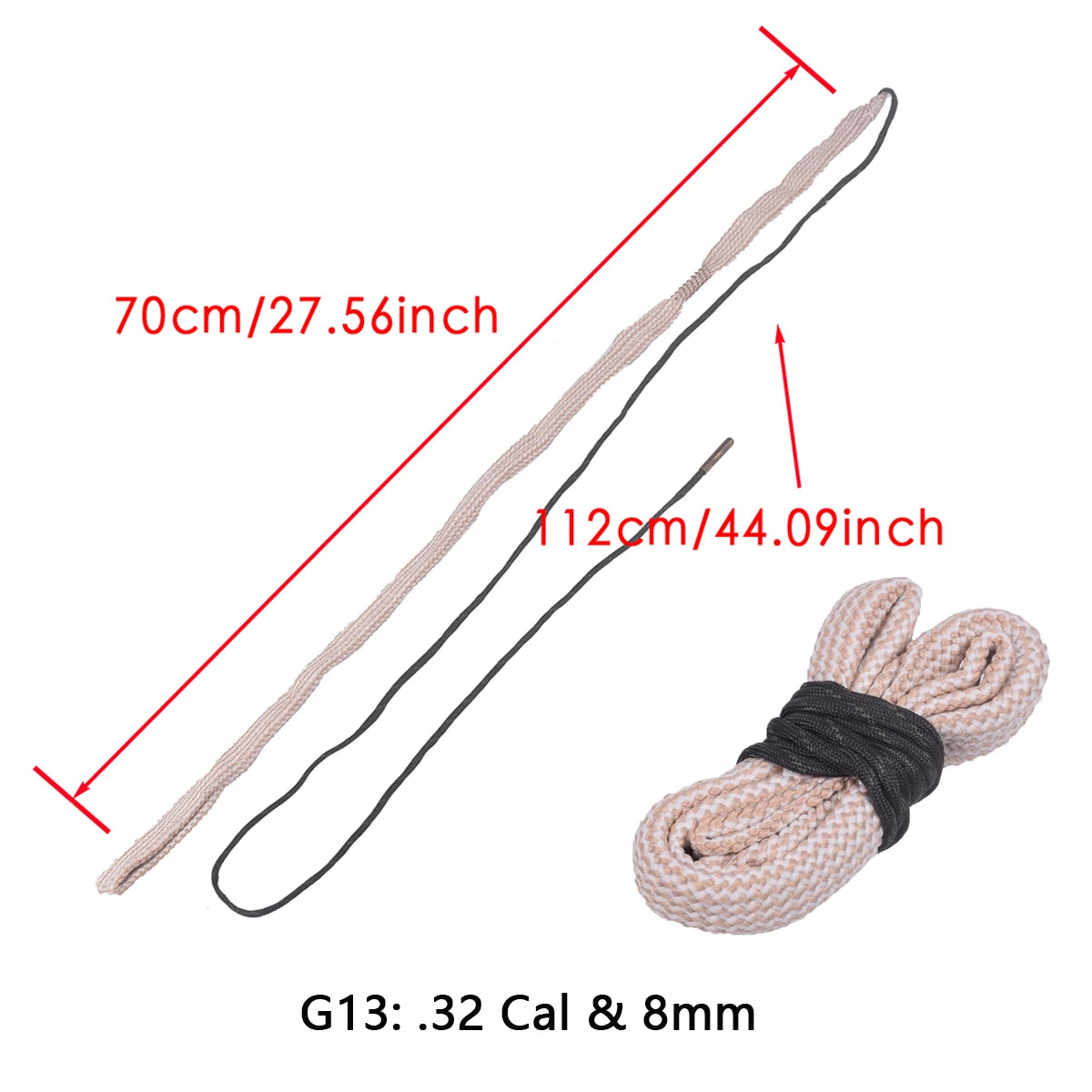BattleGear™ – Tactical Gun Bore Rope Brush Cleaner - Multi-Caliber Rifle Barrel Cleaning