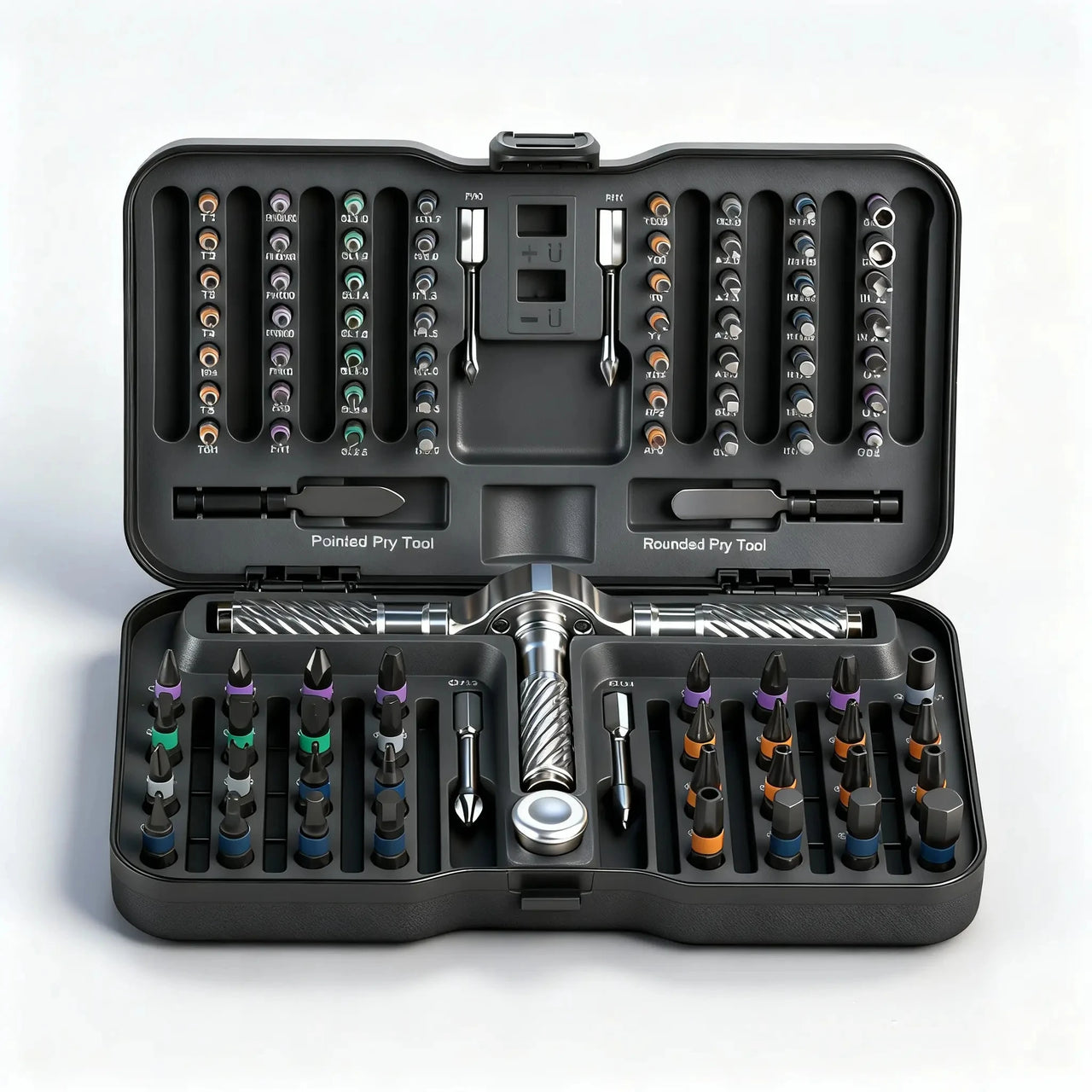 BattleGear™ 66-in-1 Tactical Ratchet Screwdriver Set - Field Repair Kit with Magnetic T-Handle