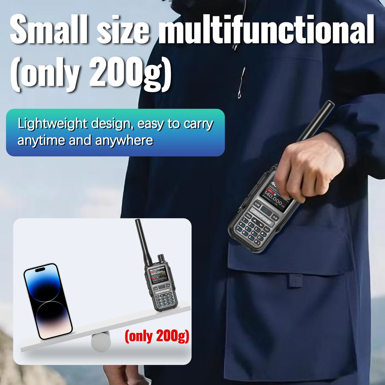 TacticalCom™ Pro-5R Mini Ham Radio - 4-Pack Bluetooth Walkie Talkies