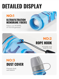 Thumbnail for AquaTrek™ Carbon Fiber Water Filter Straw - Portable Survival Purifier Set