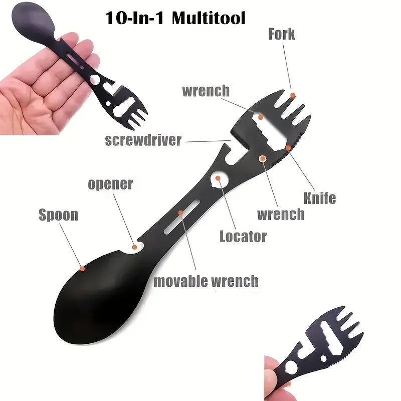 BattleGear™ Portable Outdoor Fork & Spoon Set - Lightweight Survival Eating Tool