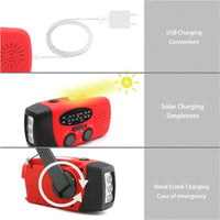 Thumbnail for FieldLux™ - Solar Hand Crank Emergency Radio - USB Charger & LED Light