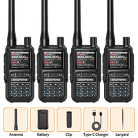Thumbnail for TacticalCom™ Pro-5R Mini Ham Radio - 4-Pack Bluetooth Walkie Talkies