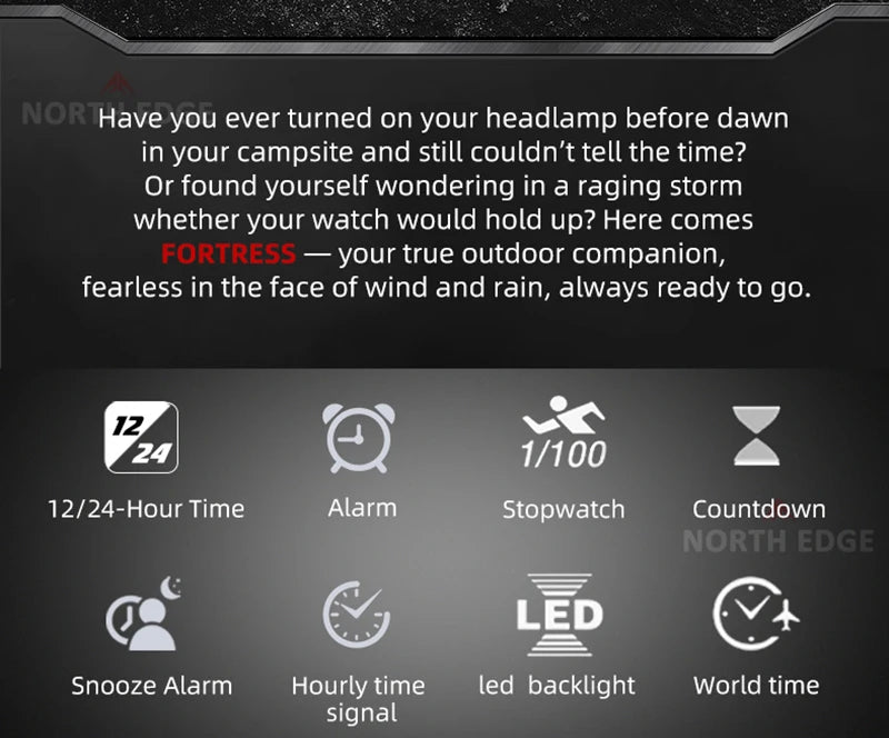 TacTime™ - Fortress Digital Field Watch - 50M Waterproof Outdoor Sports Timer