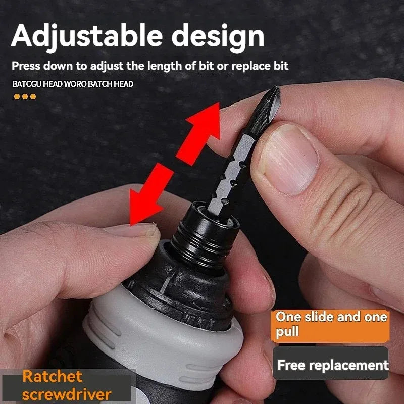 BattleGear™ 12-in-1 Stubby Ratchet Screwdriver Set - Compact Field Repair Tool