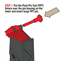 Thumbnail for BattleGear AR-15 pivot pin tool step one lower receiver alignment diagram