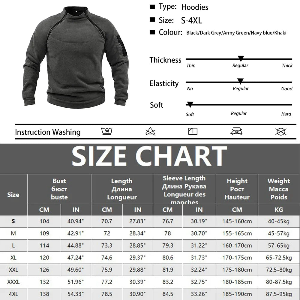 BattleGear™ Tactical Fleece Hoodie - Windproof Thermal Pullover for Field & Range