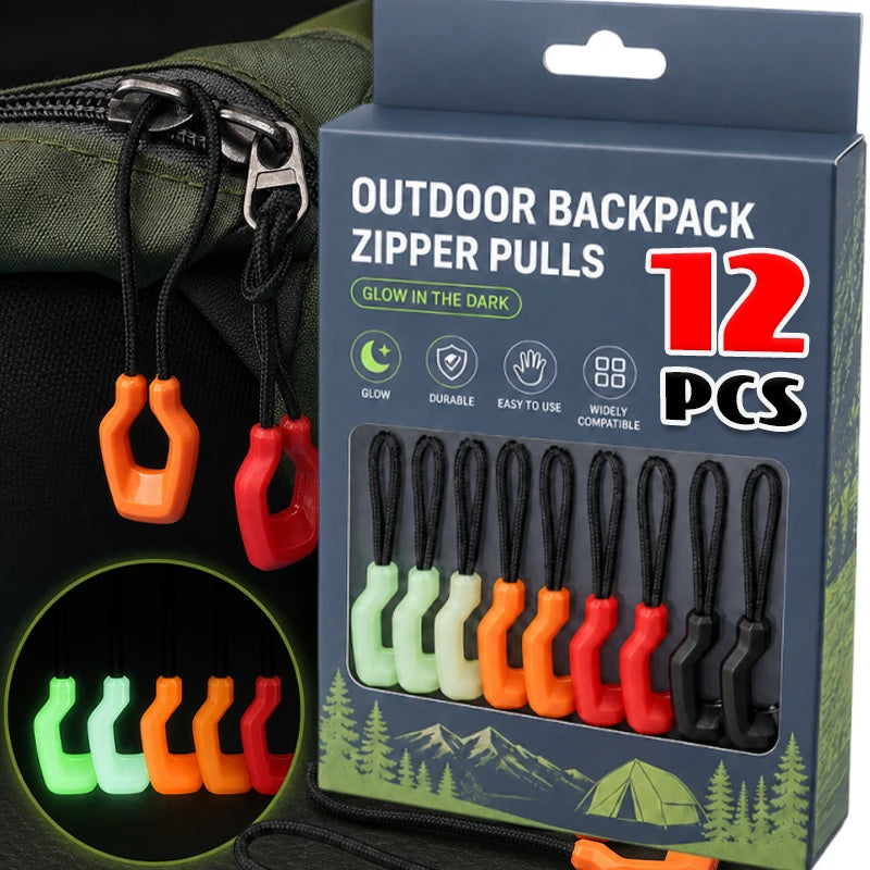 BattleGear™ glow zipper pulls for bags, tents, jackets, and tactical gear