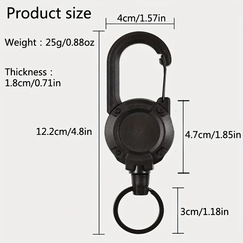 Ranger™ Retractable Carabiner Badge Reel — Heavy Duty Extendable Keychain Holder