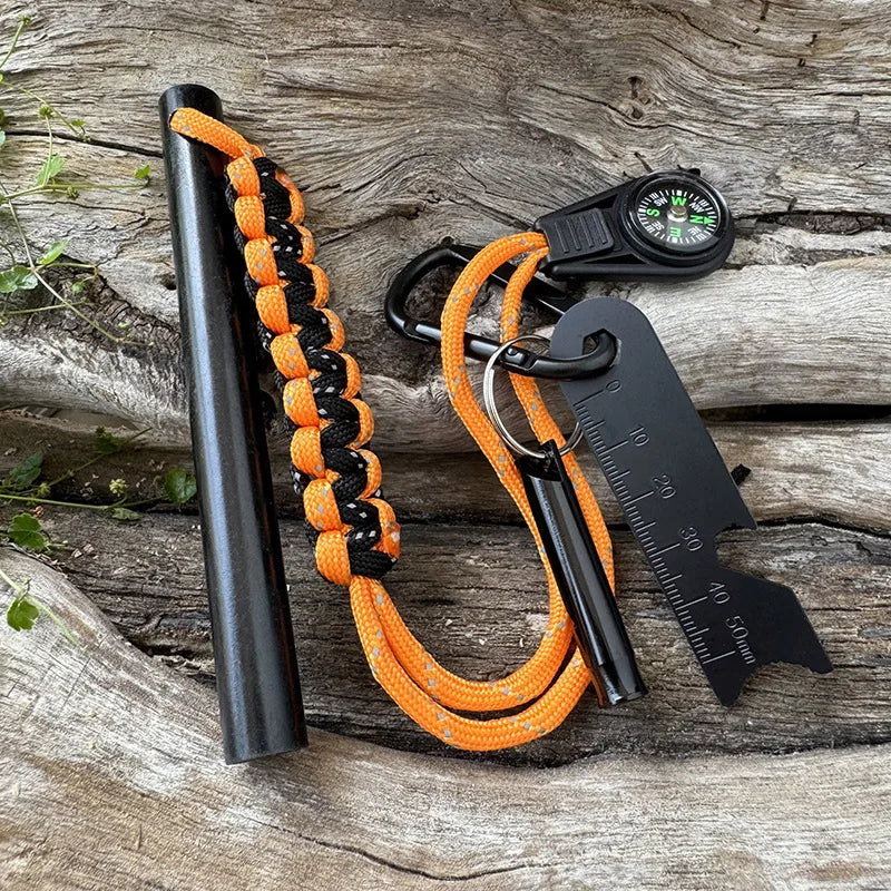 BattleGear™ Survival Fire Starter Kit - Ferro Rod with Compass, Whistle & Striker