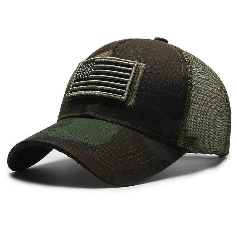 American Flag Adjustable Camouflage Hat