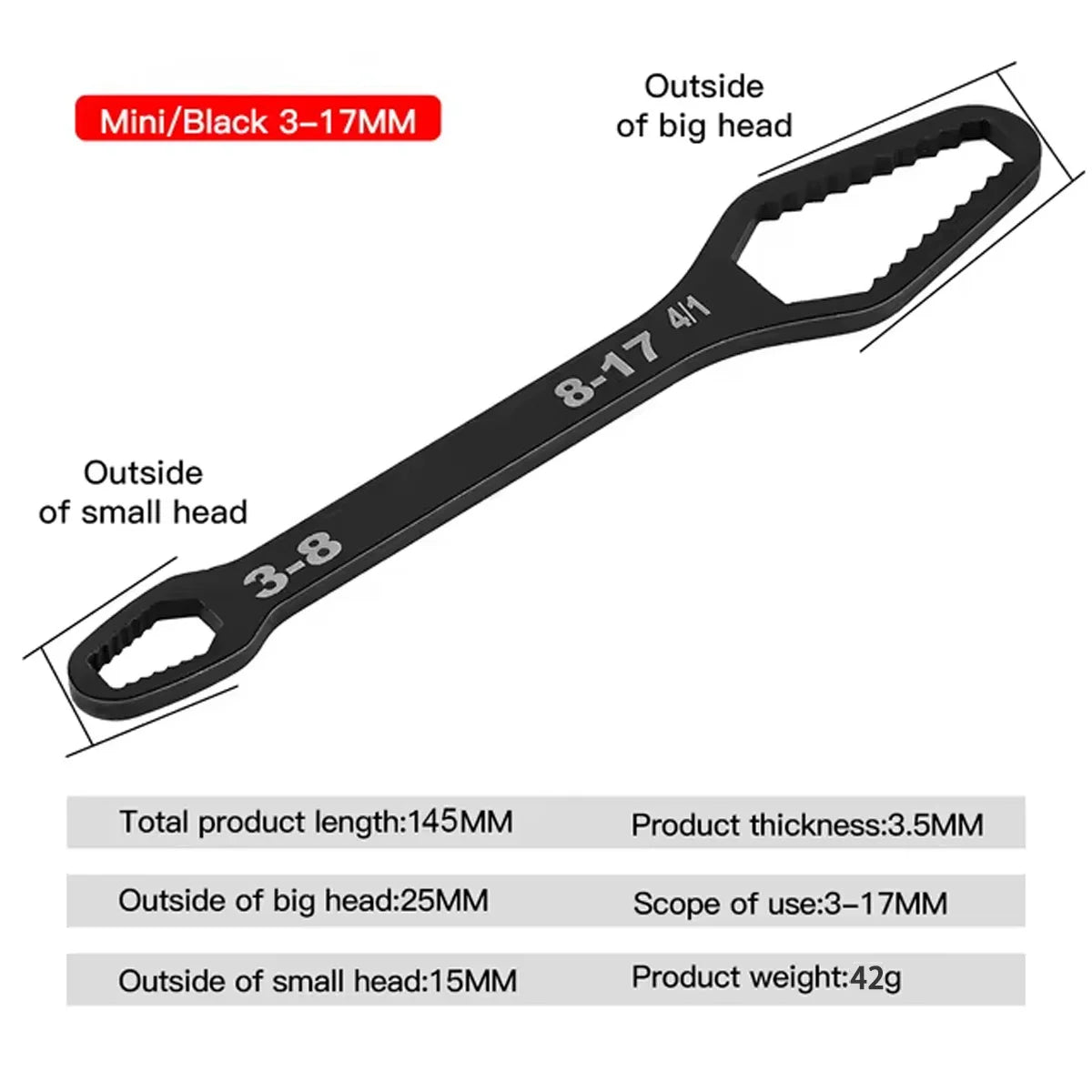 BattleGear™ Universal Double-Headed Self-Tightening Wrench Set - Tactical Adjustable Wrench
