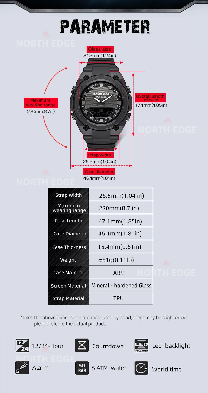 TacTime™ - Fortress Digital Field Watch - 50M Waterproof Outdoor Sports Timer