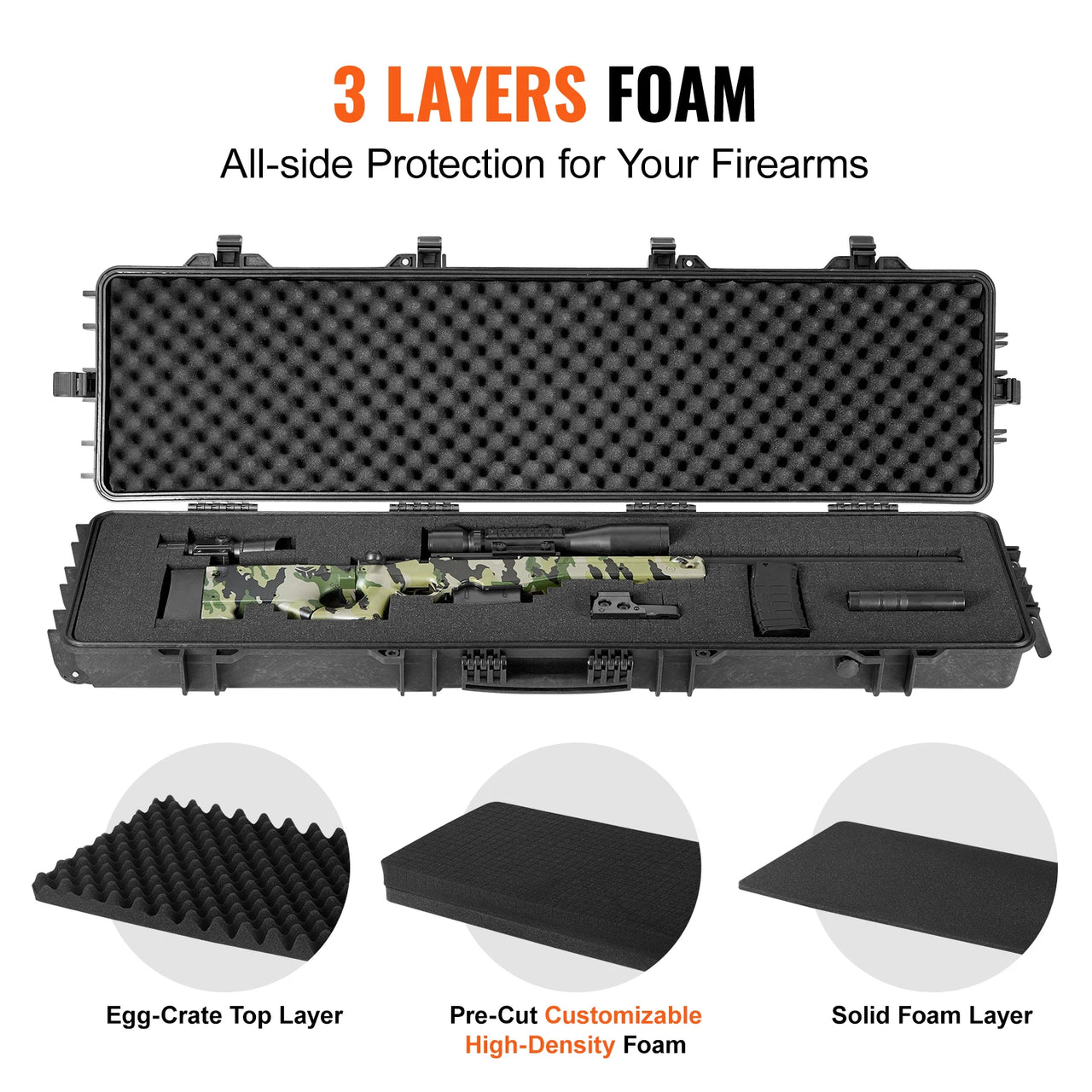 BattleGear™ Tactical Rifle Hard Case - Heavy Duty Long Gun Storage with Wheels