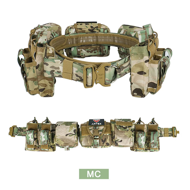 BattleGear™ Tactical Duty Belt Set - MOLLE System with Accessories Pouches