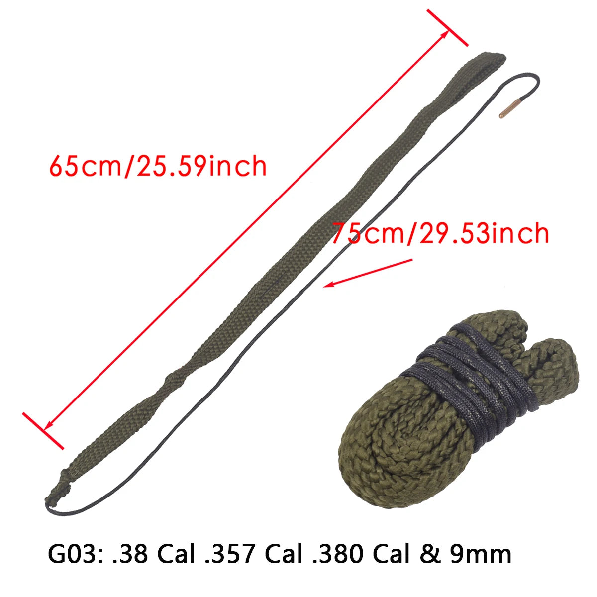 BattleGear™ – Tactical Gun Bore Rope Brush Cleaner - Multi-Caliber Rifle Barrel Cleaning